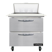 Continental Refrigerator SW32-N-8C Sandwich Prep Table, 9 cu. ft., 115V - 2 Drawer