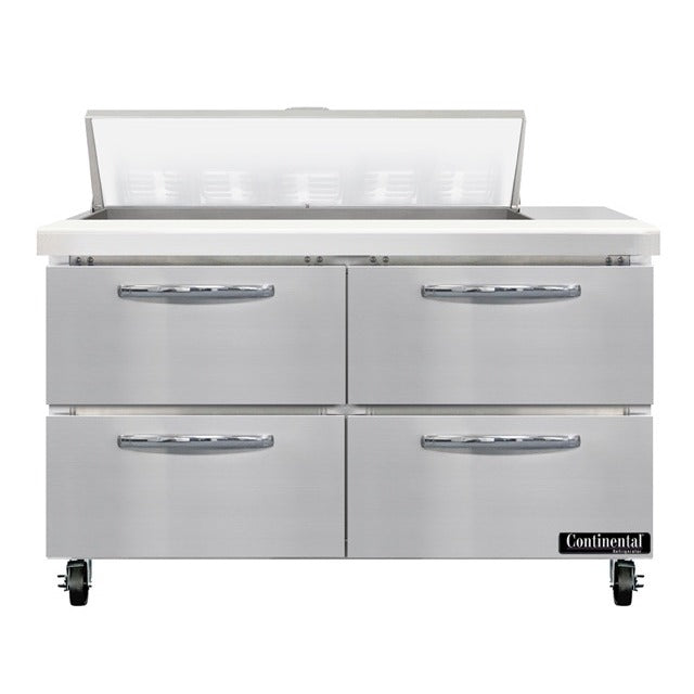 Continental Refrigerator SW48-N-10 Sandwich Prep Table, 13.4 cu. ft., 115V - 4 Drawer