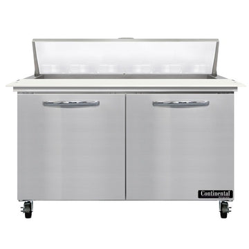 Continental Refrigerator SW48-N-12C Sandwich Prep Table, 13.4 cu. ft., 115V - 2 Door