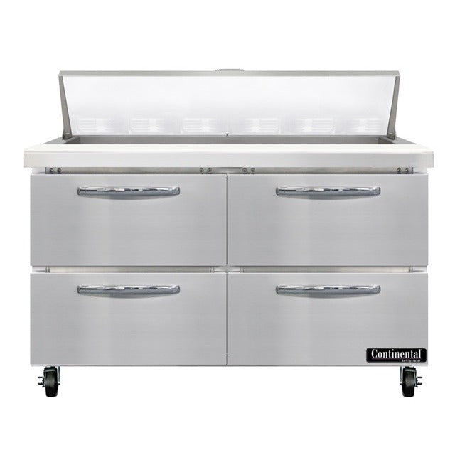 Continental Refrigerator SW48-N-12 Sandwich Prep Table, 13.4 cu. ft., 115V - 4 Drawer