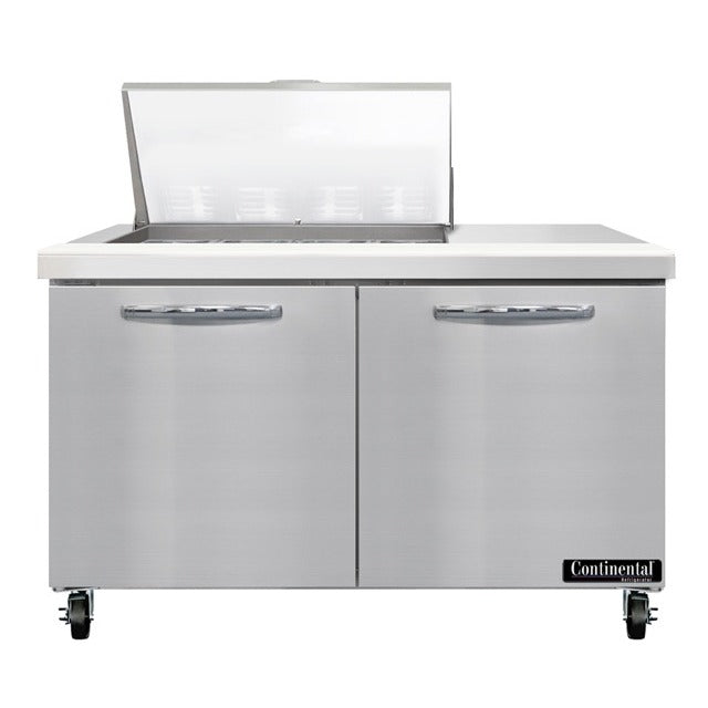 Continental Refrigerator SW48-N-12M Sandwich Prep Table, 13.4 cu. ft., 115V - 2 Door