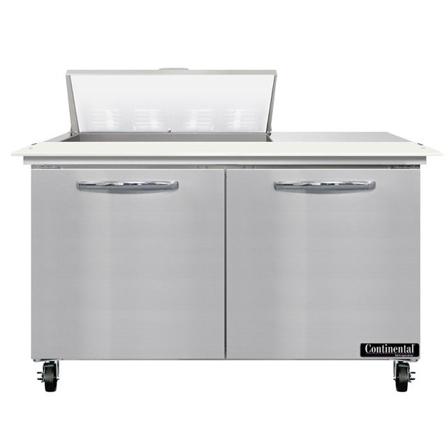 Continental Refrigerator SW48-N-8C Sandwich Prep Table, 13.4 cu. ft., 115V - 2 Door
