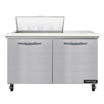 Continental Refrigerator SW48-N-8C Sandwich Prep Table, 13.4 cu. ft., 115V - 2 Door