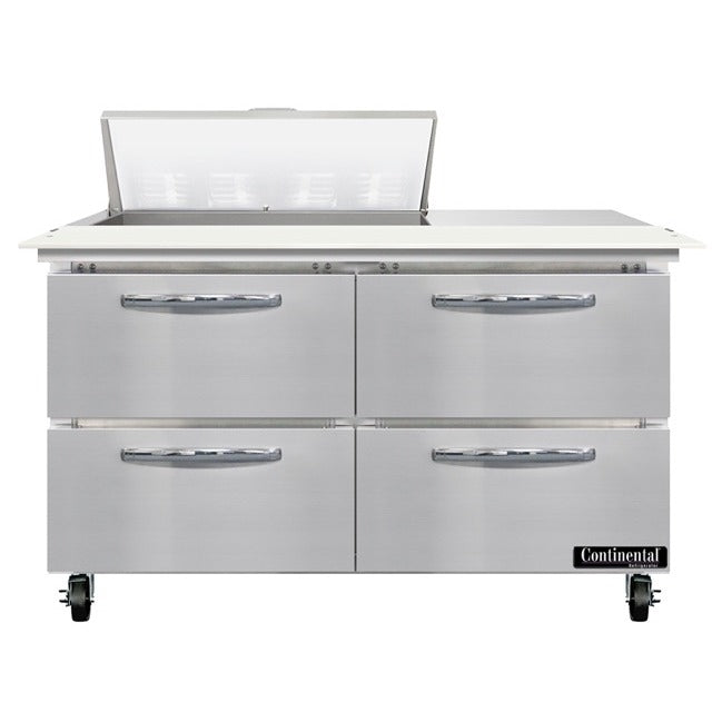 Continental Refrigerator SW48-N-8C Sandwich Prep Table, 13.4 cu. ft., 115V - 4 Drawer