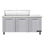 Continental Refrigerator SW72-N-12C Sandwich Prep Table, 20.6 cu. ft., 115V - 3 Door
