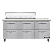 Continental Refrigerator SW72-N-12C Sandwich Prep Table, 20.6 cu. ft., 115V - 6 Drawer
