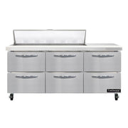 Continental Refrigerator SW72-N-12 Sandwich Prep Table, 20.6 cu. ft., 115V - 6 Drawer