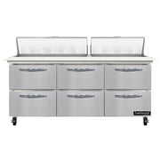 Continental Refrigerator SW72-N-18C Sandwich Prep Table, 20.6 cu. ft., 115V - 6 Drawer