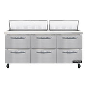 Continental Refrigerator SW72-N-18 Sandwich Prep Table, 20.6 cu. ft., 115V - 6 Drawer