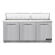 Continental Refrigerator Sandwich Prep Table, 20.6 cu. ft., Silver - 3 Door