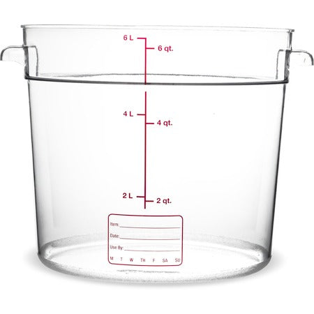 Carlisle Polycarbonate Food Storage Container, Clear - 6 qt.