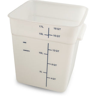 Carlisle Polyethylene Food Storage Container, White - 18 qt.