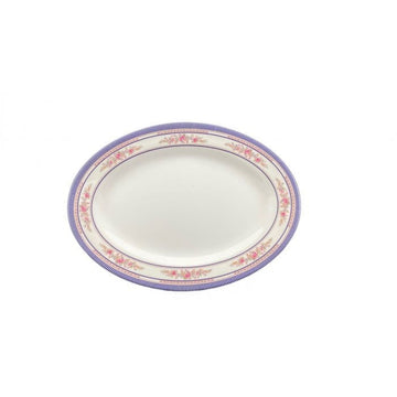 Thunder Group 2012AR Rose Melamine Platter, 8 5/8" x 12", White, 12/Pack - Default Title