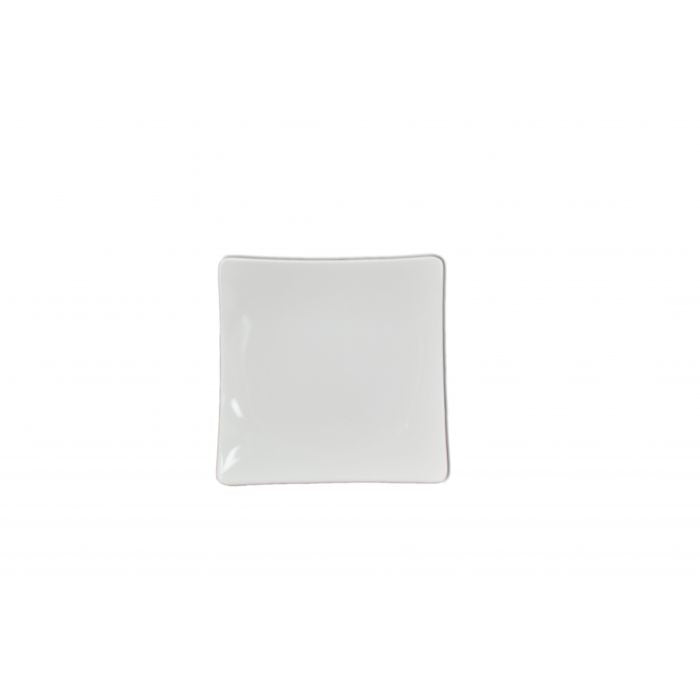 Thunder Group Classic Black Black Melamine Plate, 6" x 6", 12/Case - White