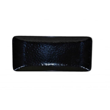 Thunder Group Classic Black Black Melamine Plate, 5" x 11 1/4", 12/Case - Black