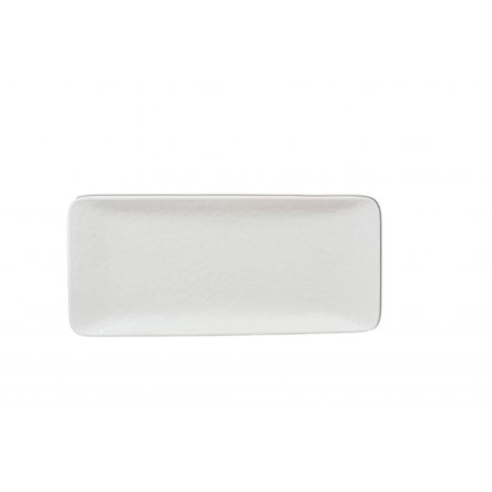 Thunder Group Classic Black Black Melamine Plate, 5" x 11 1/4", 12/Case - White
