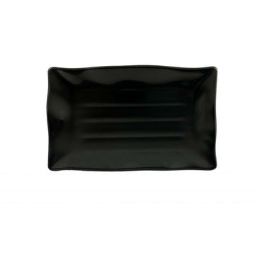 Thunder Group Classic Black Black Melamine Plate, 7 1/4" x 11 1/4", 12/Case - Black