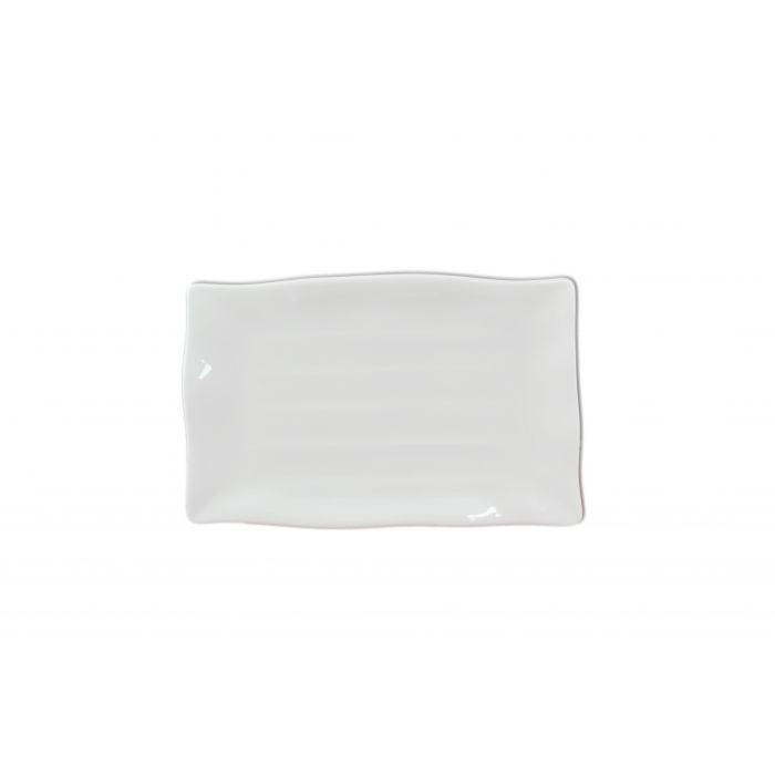 Thunder Group Classic Black Black Melamine Plate, 7 1/4" x 11 1/4", 12/Case - White
