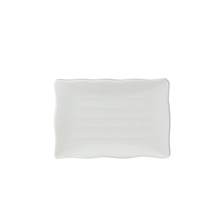 Thunder Group Classic Black Black Melamine Plate, 9 1/8" x 13 1/2" - White