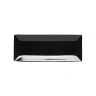 Thunder Group Classic Black Black Melamine Plate, 4" x 10 1/4", 12/Case - Black
