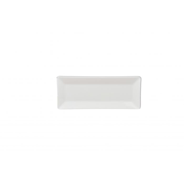 Thunder Group Classic Black Black Melamine Plate, 4" x 10 1/4", 12/Case - White