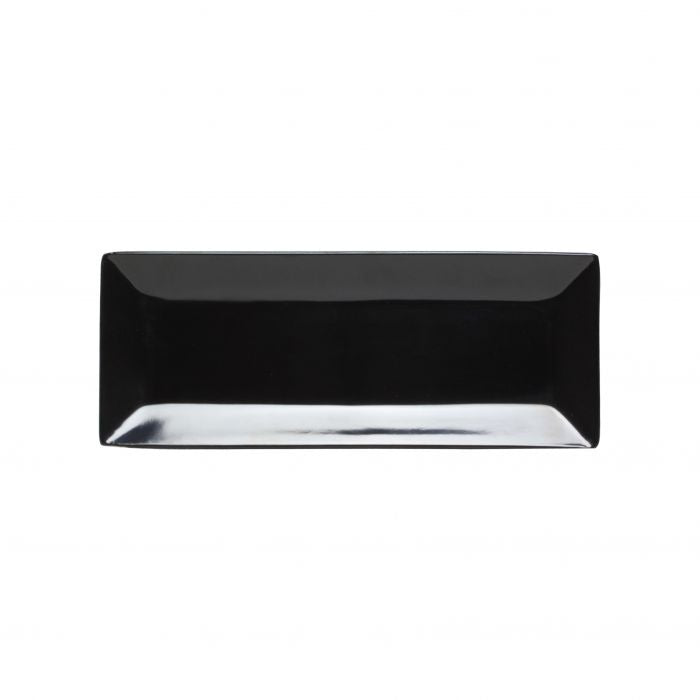 Thunder Group Classic Black Black Melamine Plate, 5 1/4" x 15", 12/Case - Black