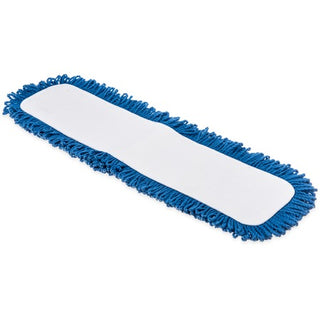 Carlisle Microfiber Dry Mop Pad, 5 1/2" Wide, Blue - 24"