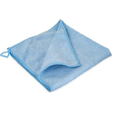 Carlisle Microfiber Cleaning Cloth, 16" x 16", 12/Case - Blue