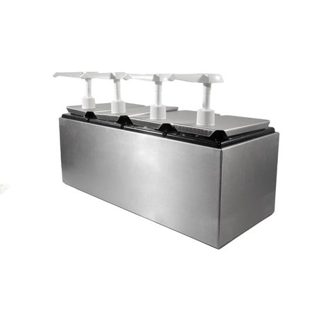 Carlisle Condiment Dispenser Rail, Silver - 10 qt.