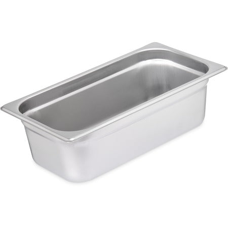 Carlisle DuraPan Stainless Steel Steam Table Pan, 1/3 Size, Silver - 4"
