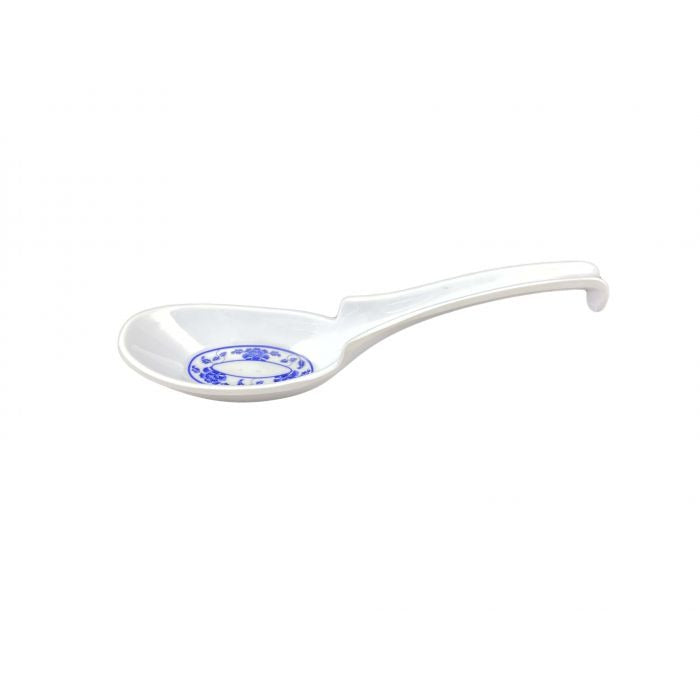 Thunder Group Wei Melamine Soup Spoon, 1 oz. - Blue White