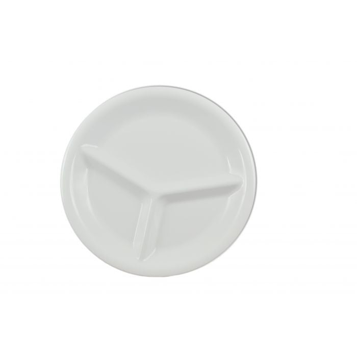 Thunder Group CR710W Colorful White Melamine Plate, 10 1/4" Diameter, 12/Pack - Default Title