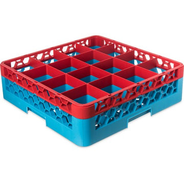 Carlisle RG16 OptiClean Polypropylene Glass Rack, Full Size, Red - 5 1/2"