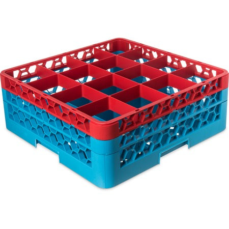 Carlisle RG16 OptiClean Polypropylene Glass Rack, Full Size, Red - 7 1/8"