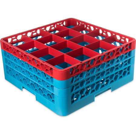 Carlisle RG16 OptiClean Polypropylene Glass Rack, Full Size, Red - 8 3/4"