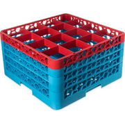 Carlisle RG16 OptiClean Polypropylene Glass Rack, Full Size, Red - 10 5/16"