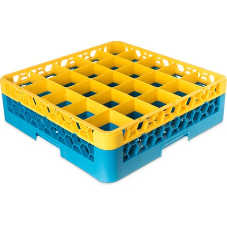 Carlisle RG25 OptiClean Polypropylene Glass Rack, Full Size - Yellow