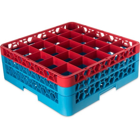 Carlisle RG25 OptiClean Polypropylene Glass Rack, Full Size - Red