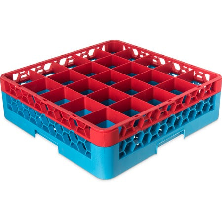 Carlisle RG25 OptiClean Polypropylene Glass Rack, Full Size - Red