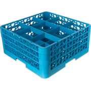 Carlisle RG9 OptiClean Polypropylene Glass Rack, Full Size, Blue - 5 1/2"