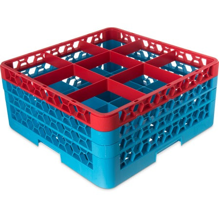 Carlisle RG9-3C410 OptiClean Polypropylene Glass Rack, Full Size, Red - Default Title