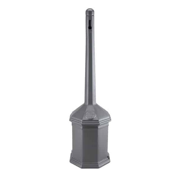 Commercial Zone Smokers' Outpost Polyethylene Cigarette Receptacle, 5 qt. - Gray