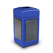 Commercial Zone StoneTec Heavy Duty Plastic Decorative Trash Can, 42 gal. - Blue Pepperstone
