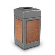 Commercial Zone StoneTec Heavy Duty Plastic Decorative Trash Can, 42 gal. - Gray Sedona