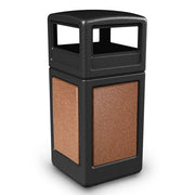 Commercial Zone StoneTec Plastic Decorative Trash Can, 42 gal. - Black Brown