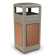 Commercial Zone StoneTec Decorative Trash Can, 42 gal. - Beige Brown