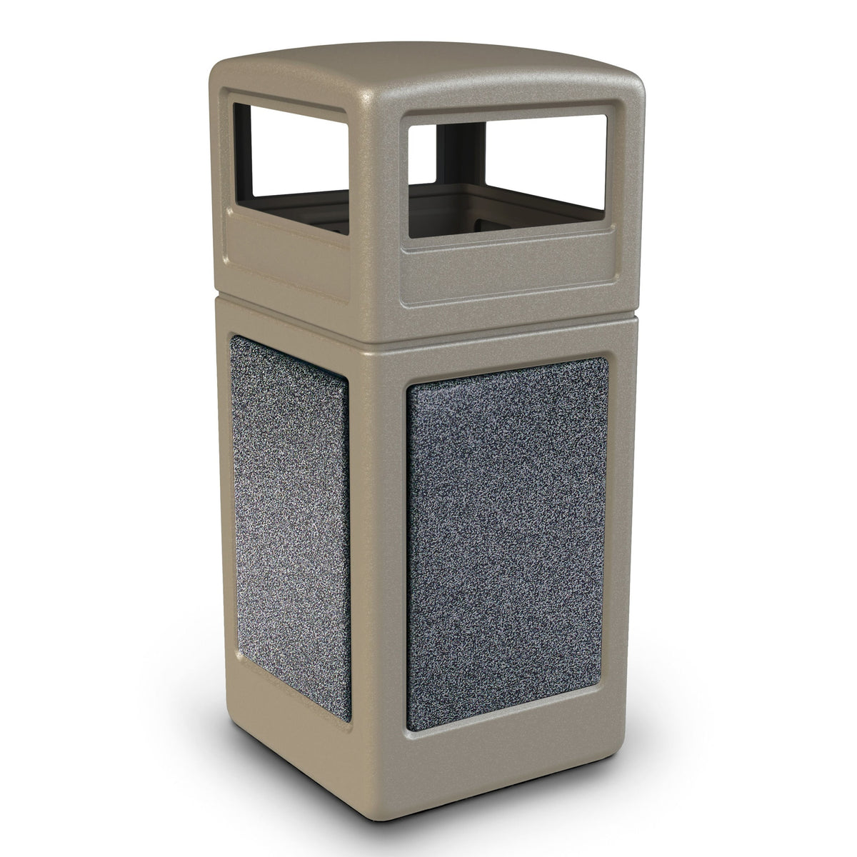 Commercial Zone StoneTec Decorative Trash Can, 42 gal. - Beige Gray