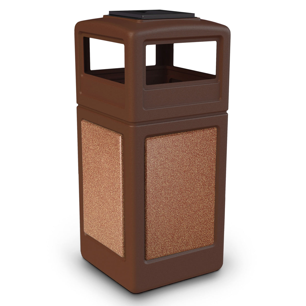 Commercial Zone StoneTec Heavy Duty Plastic Trash Can, 42 gal. - Brown
