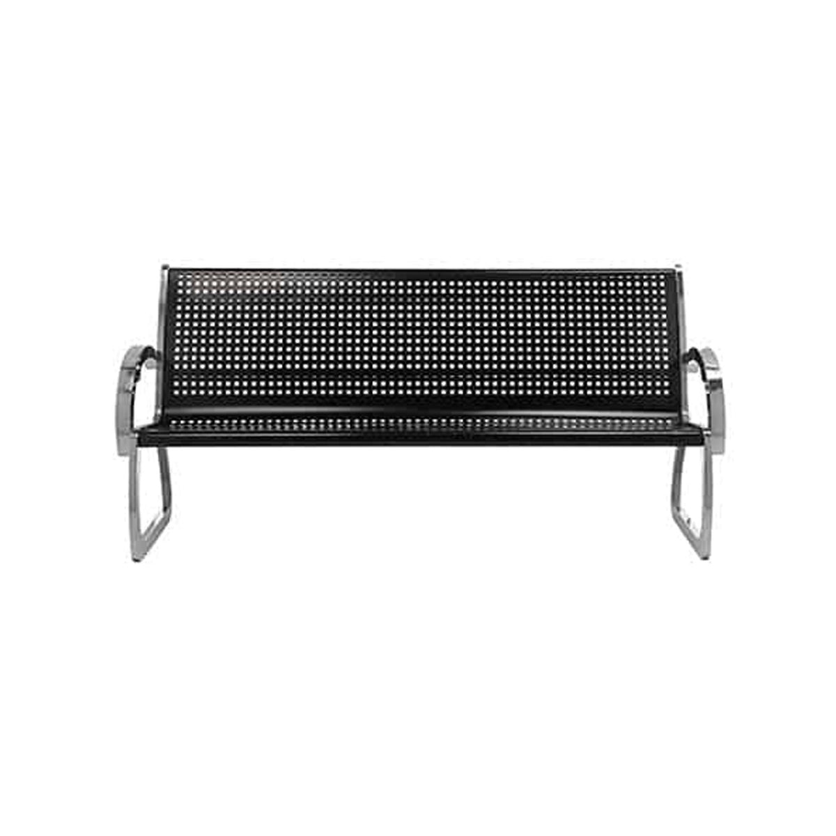 Commercial Zone Bench, 36" High, Black - 77"