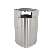 Commercial Zone Leafview Stainless Steel Trash Can, Silver - 40 gal.